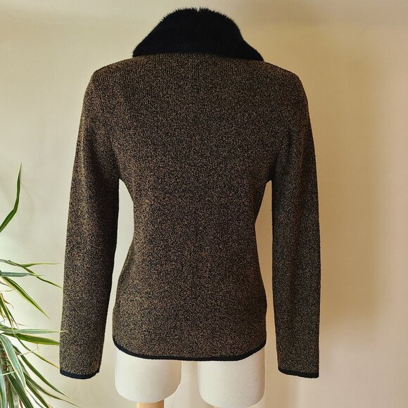 Tribal Front Zip V Neck Cardigan/Sweater - Picture 4 of 6